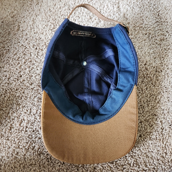 Coach unisex blue n tan baseball hat adjustable cotton leather GUC vintage osfm main image 9